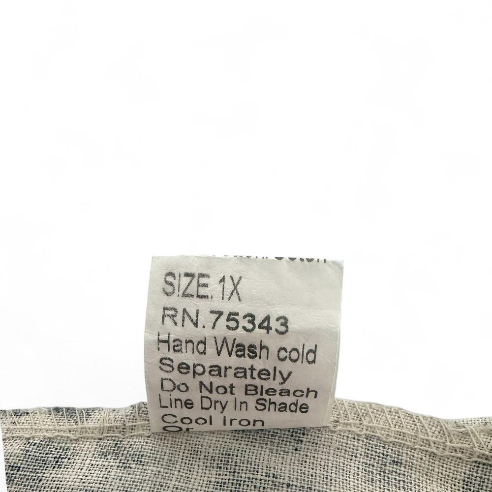Lungo L'Arno Boxy Linen Dress Size 1X Blue Gray Animal Print Mesh Shirt Dress - Picture 10 of 12